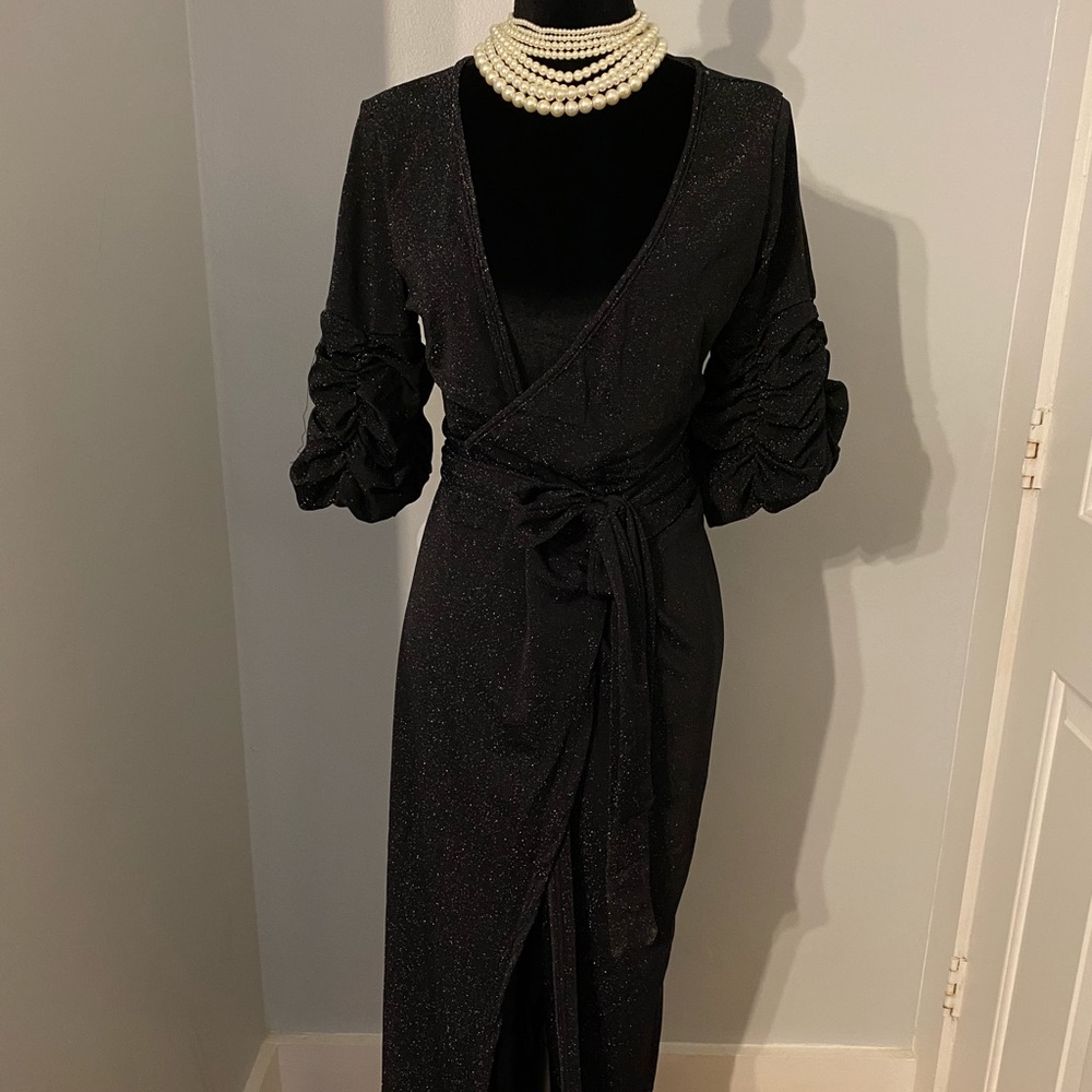 Black Shimmer Evening Dress - Picture 7 of 8